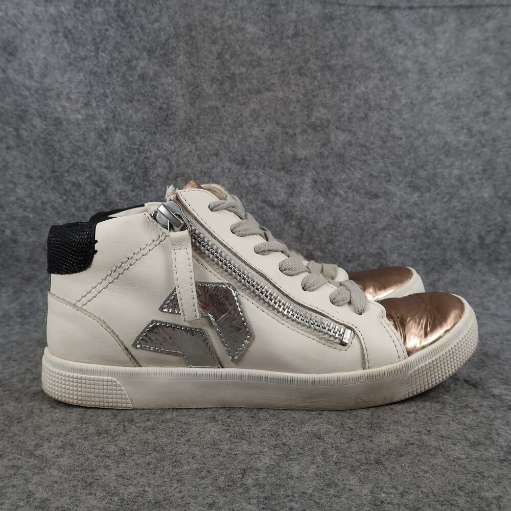 Dolce Vita Shoes Womens 7.5 Fashion Sneakers Zonya Leather High Top Zip Casual